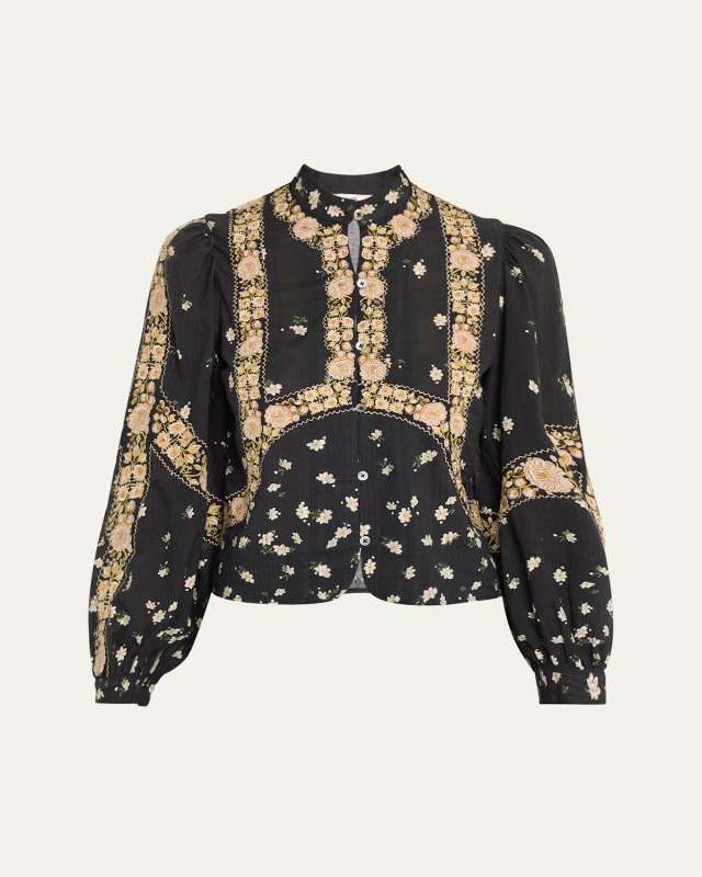 Elizabeth Embroidered Long-Sleeve Top